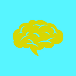 大脑图标。 人类聪明的聪明头脑。 神经学符号。