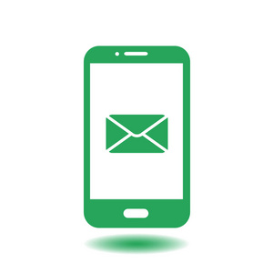 智能手机电子邮件或短信图标. 移动邮件标志符号.照片