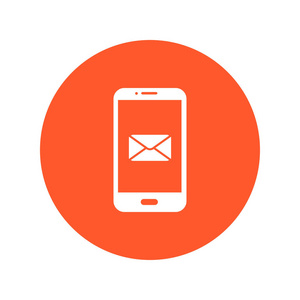 智能手机电子邮件或短信图标. 移动邮件标志符号.照片