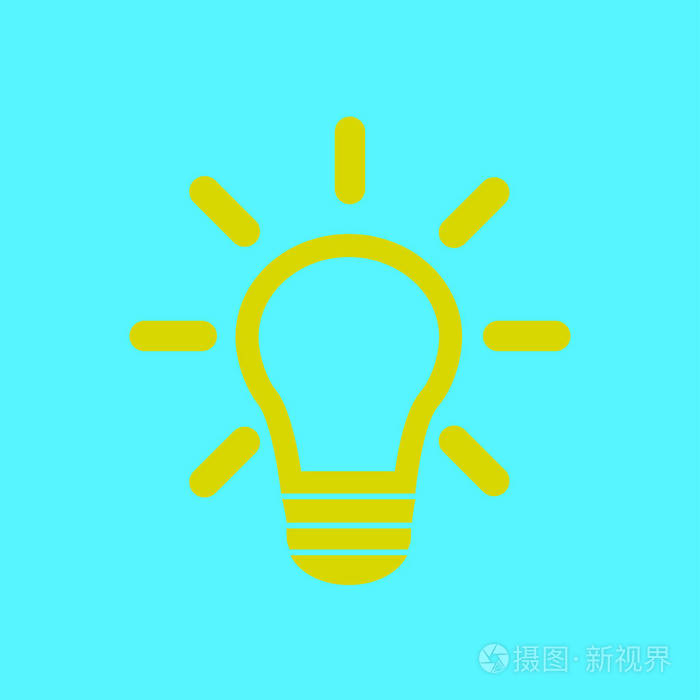 灯光标志图标. 创意思维和商业理念.