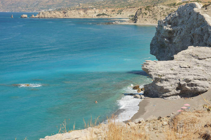 不同类型的海岸和希腊岛屿