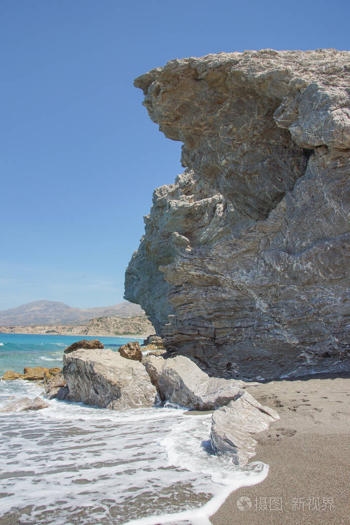 不同类型的海岸和希腊岛屿