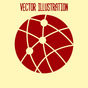 全球技术或社交网络图标符号。