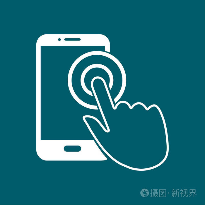触摸屏智能手机标志图标指针符号平面设计风格矢量eps10