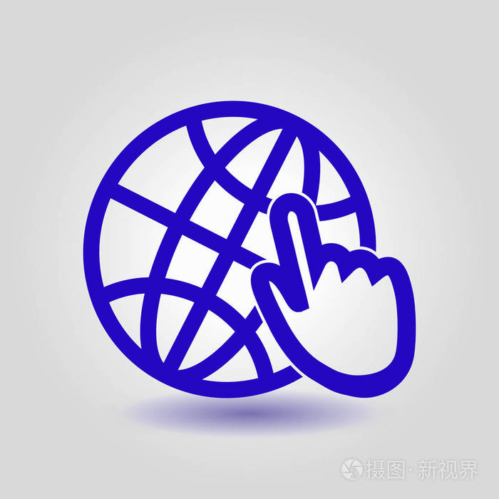 地球仪图标平面设计风格地球矢量图标