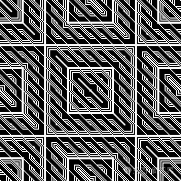 设计无缝单色几何图案抽象背景矢量艺术