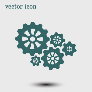 齿轮的图标。 齿轮技术图标