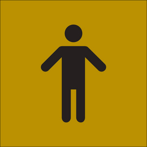 男厕所. 平的风格. 性别符号是用来表示生物性的象形文字.照片