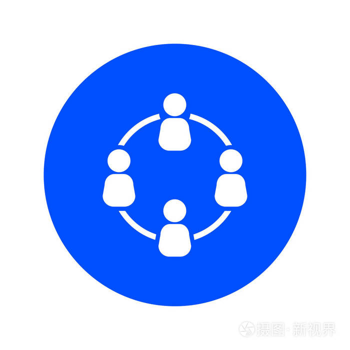 交流概念社交网络单一图标全球技术企业中的社会联系网络