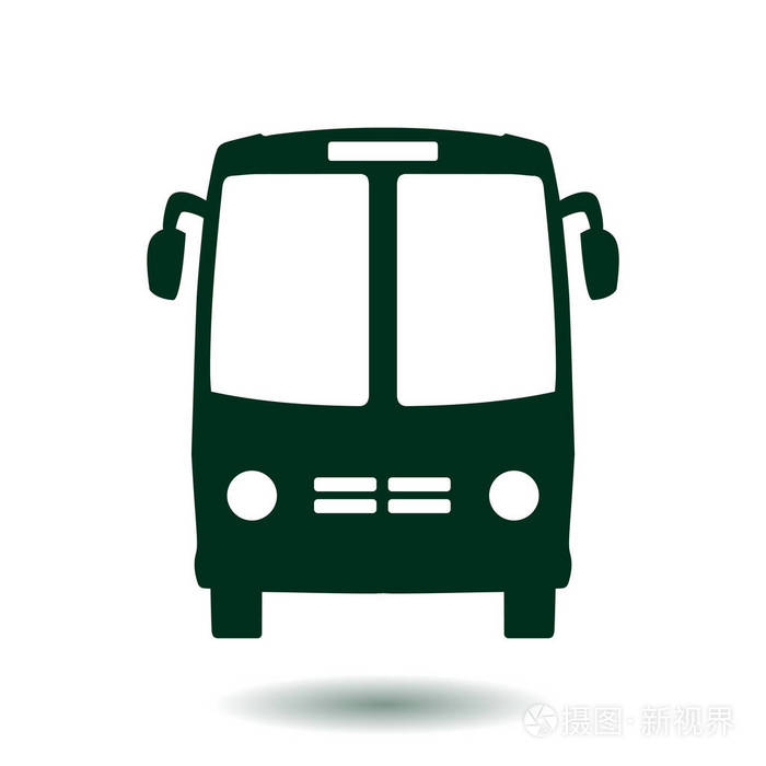 公共汽车图标。 校车标志。 国际旅游交通。 舒适的车辆。
