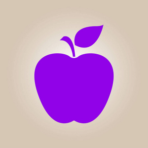 苹果图标。健康食品概念。自然疗法的象征。