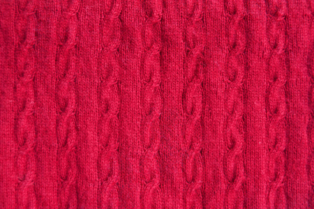 红色羊毛针织品图案作为背景图片