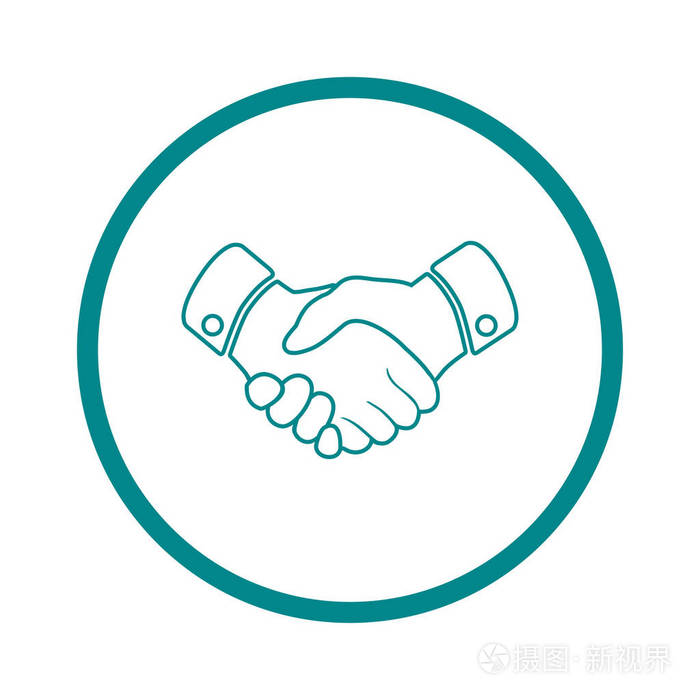 握手标志图标.成功的商业象征.平面设计风格.