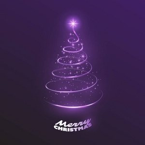 圣诞快乐, 节日快乐卡深圣诞树形状由明亮的精神光制成