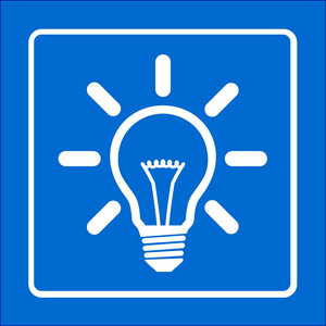 灯光标志图标想法灯泡符号平面设计风格