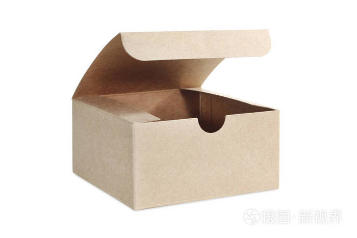 一个打开的纸箱空白包装隔离背景