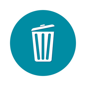 垃圾桶图标. 删除移动到垃圾清除磁盘空间. 矢量图.照片