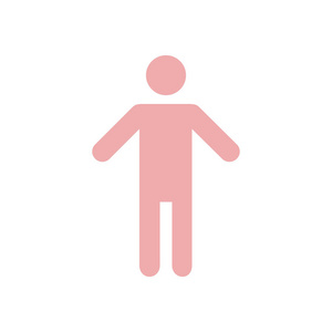人类男性标志图标。 男厕所。 平的风格。 性别符号是用来表示生物性的象形文字。
