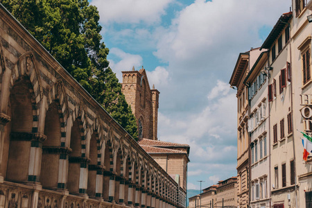 意大利佛罗伦萨街道美丽而历史性的建筑