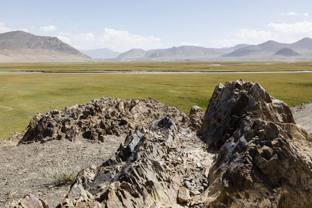 塔吉克斯坦Murghab地区帕米尔山脉景观