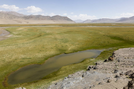塔吉克斯坦Murghab地区帕米尔山脉景观