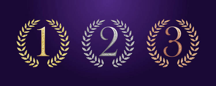 孤立的优雅抽象提名图标. 第一第二名第三名杯子符号.