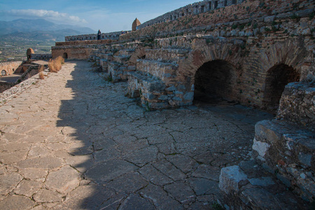 希腊Peloponnese上Nafplion古要塞遗址