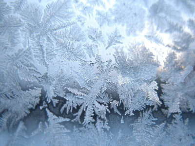 玻璃窗上雪花图片