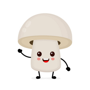 有趣的快乐可爱快乐的微笑蘑菇