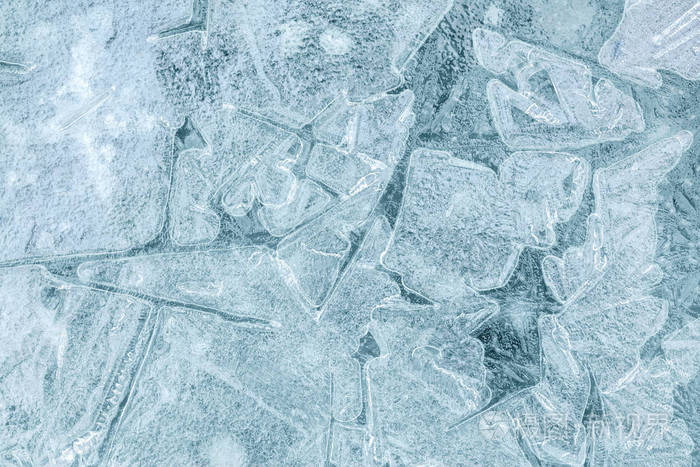 冬季北极纹理背景.冰雪融化在冰冻的河流上