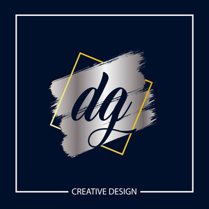 初始字母dg标志模板设计矢量图照片