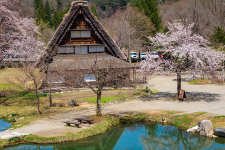 著名的传统加苏祖库里农舍在长川果村日本。