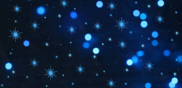 圣诞灯。 新年假期抽象闪光离焦背景与星星和火花。 模糊的波克。
