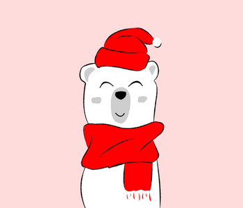 圣诞帽熊的插图