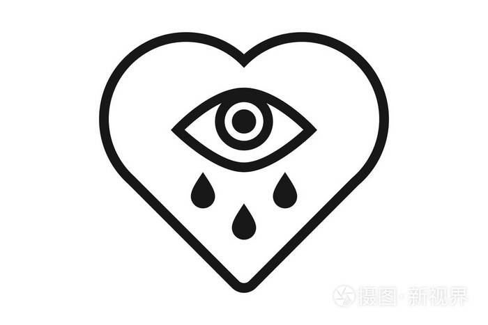 伤心欲绝的泪水矢量插图插画-正版商用图片15i95r-摄图新视界