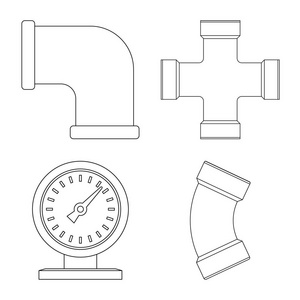管道和管标识的隔离对象。用于 web 的管道和管线库存符号的收集