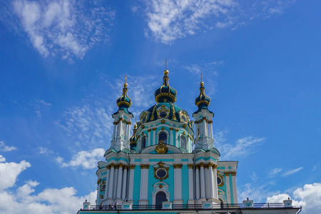 s Church Frontal View with Blue Sky Background