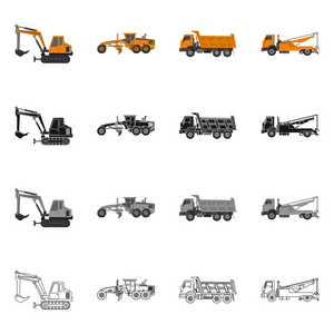 构建和构造符号的向量说明。集建与机械库存矢量图
