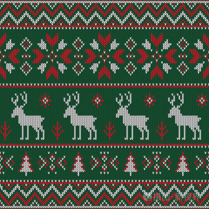 圣诞针织图案. 冬季几何无缝图案. 毛衣,围巾,被子或衣服质地的设计.