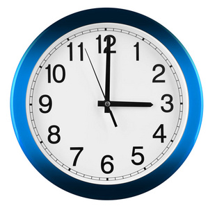 三点时间素材隔离在白色背景上的挂钟. 三点.照片