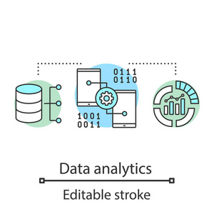 彩色数据分析概念图标