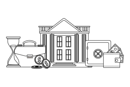 bankd银行和金钱元素黑和白色照片