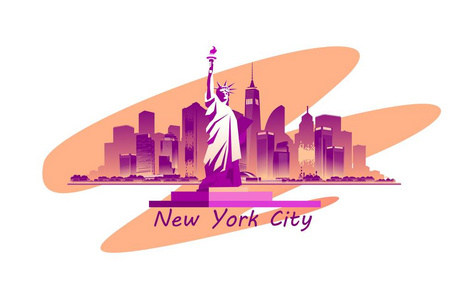 纽约市白色背景徽章或徽章图案的矢量孤立图像