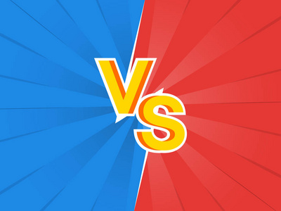 与vs字母战斗背景的平面风格设计与闪电. 矢量插图照片