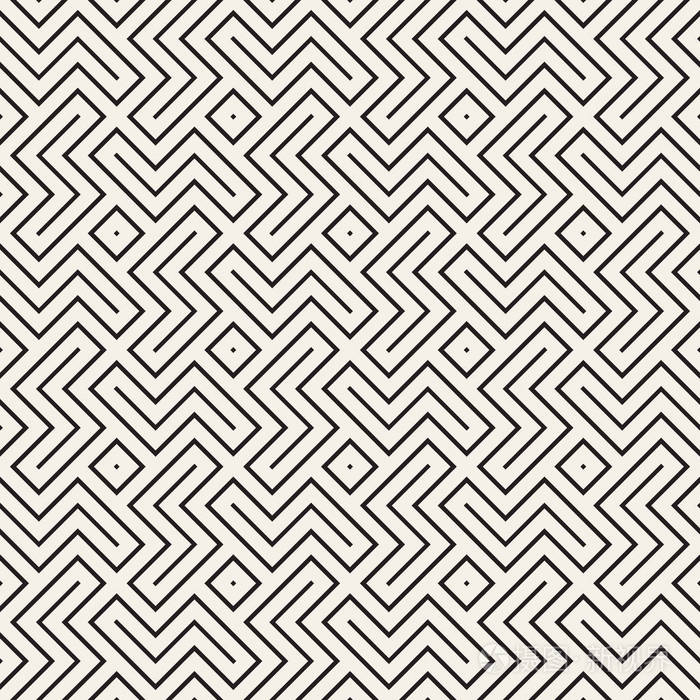 矢量无缝几何图案.简单的抽象线格子.重复元素时尚背景