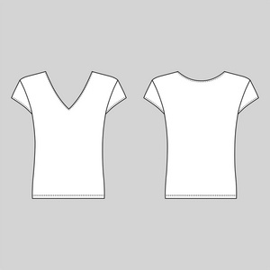 T恤衫人模板正面背面视图，背景上孤立的矢量插图