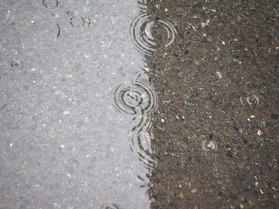 水圈在雨水的水坑中作为背景有用