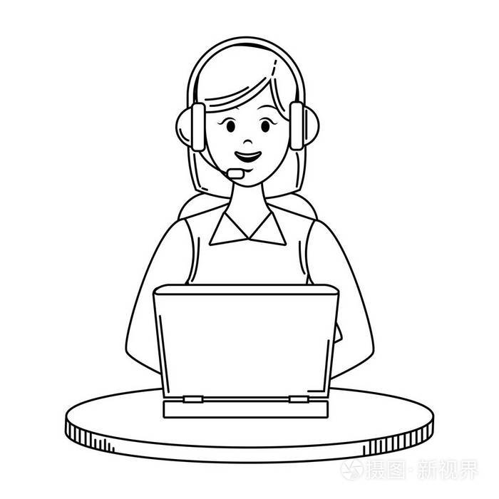 客户服务助理插画-正版商用图片15j22r-摄图新视界