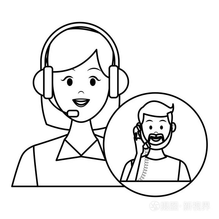 协助客户服务插画-正版商用图片15j3ux-摄图新视界