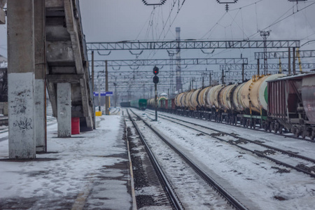 苏联火车站冬天